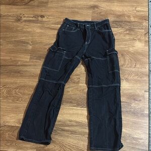 SHEIN Black Cargo Pants with Utility Style